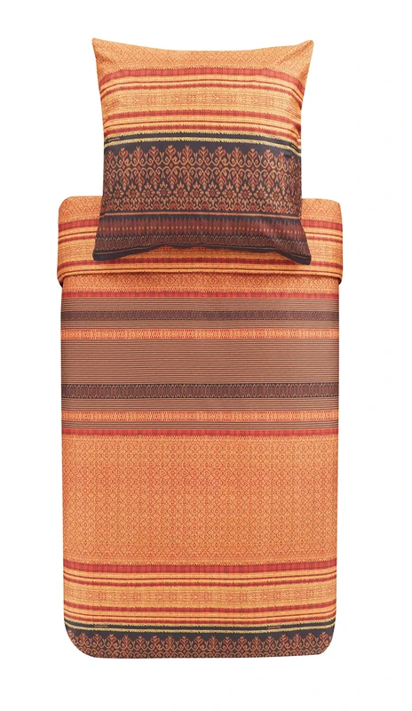 Bassetti Roccaraso R1 9323436 Bed Linen Set Cotton Mako Satin in Red 2-Piece with Zip Closure 135 x 200 cm / 80 x 80 cm