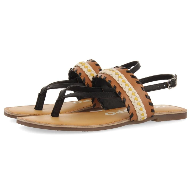 GIOSEPPO Women's Jatai Sandal, Black/White, 7 UK