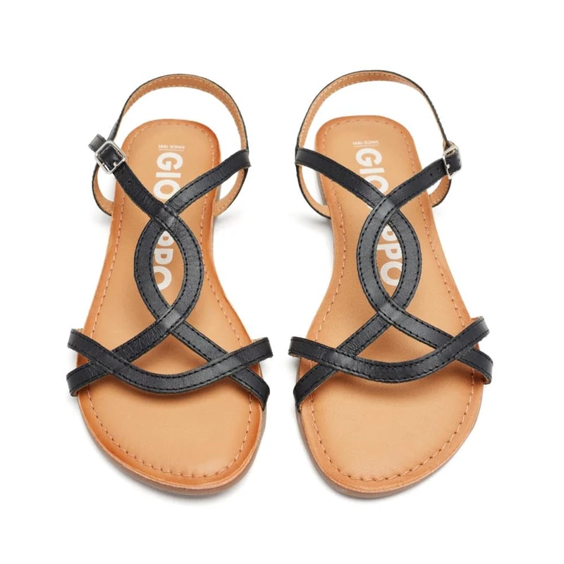 GIOSEPPO lamim Women's White Thin Strap Sandals, Black/White, 8 UK