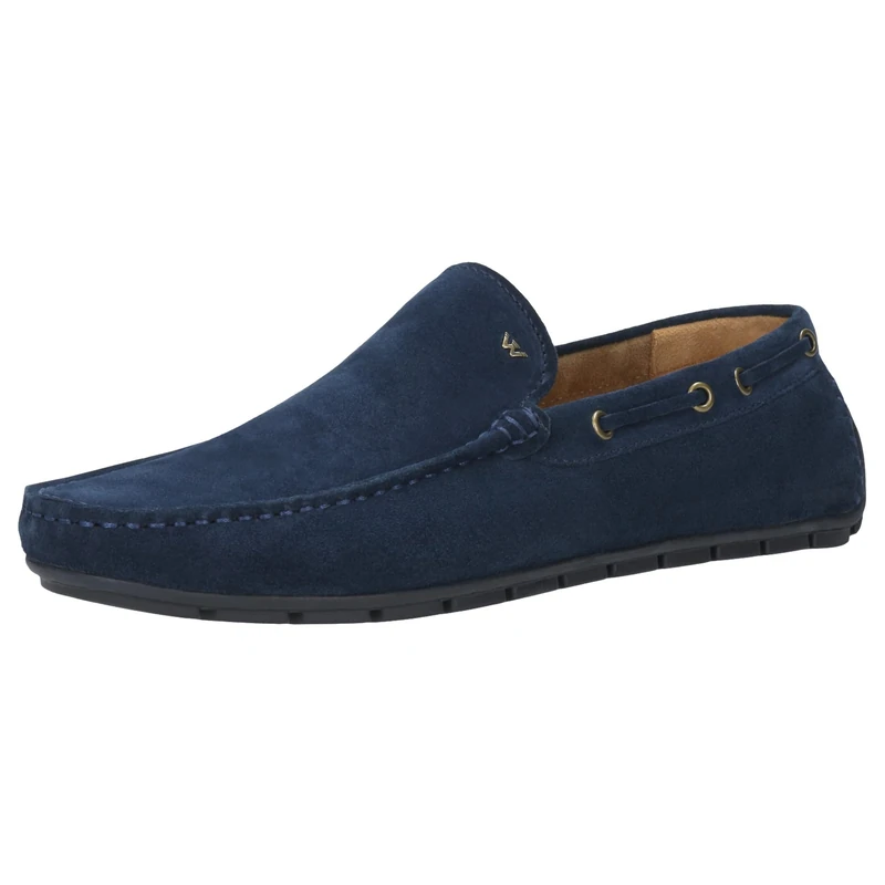 WOJAS - Men's Moccasins/Leather/Fashionable Loafers/Comfortable and Comfortable/Stylish Stitching, darkblue, 9 UK - Image 1