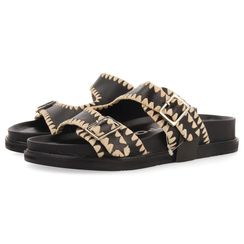 GIOSEPPO Women's Pancas Sandal, Black/White, 4 UK