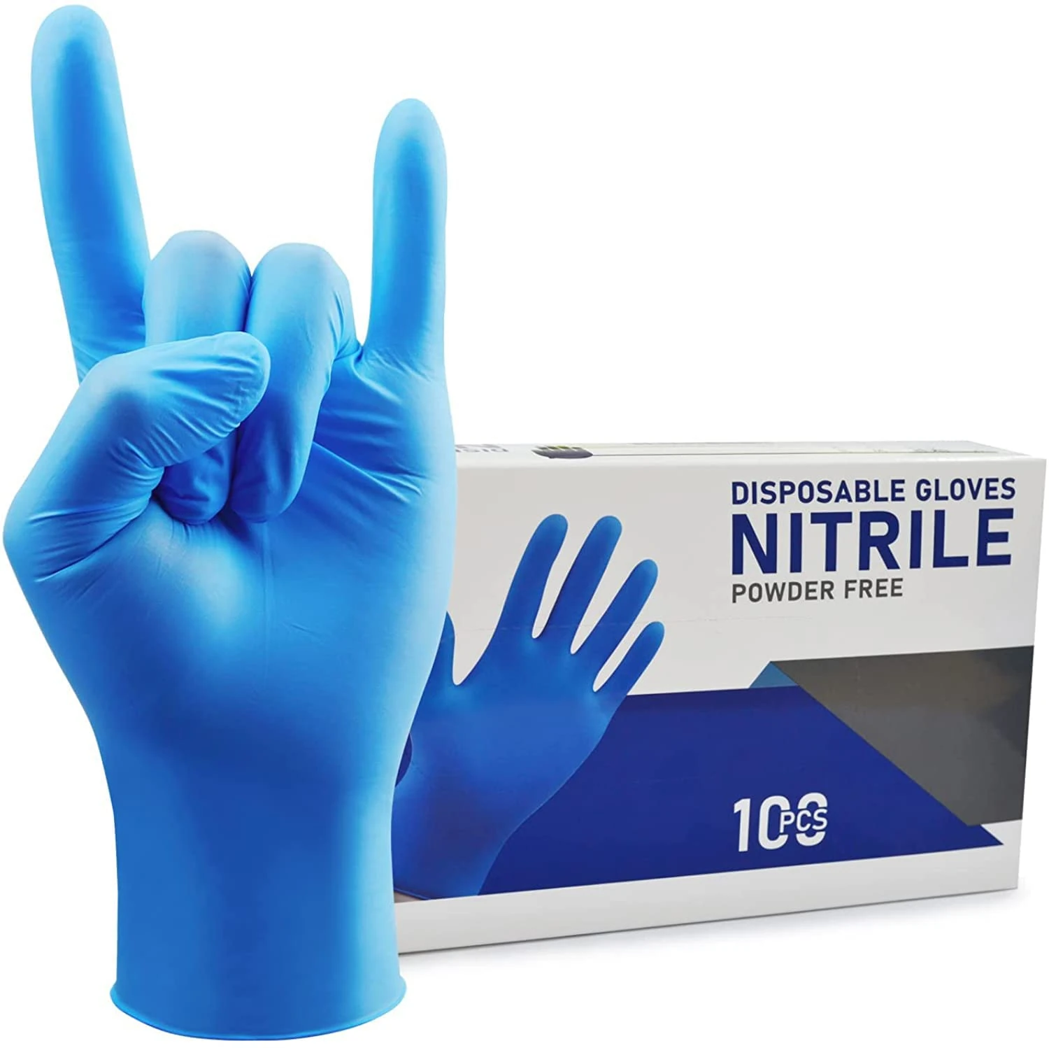 HIVEHYPE Disposable Nitrile Gloves Powder & Latex Free, Touch Screen Exam, Non-Sterile Nitrile, Multi-Purpose Gloves, Disposable, Latex Gloves, Rubber Gloves, Extra Strong, Box of 100 (MEDIUM)