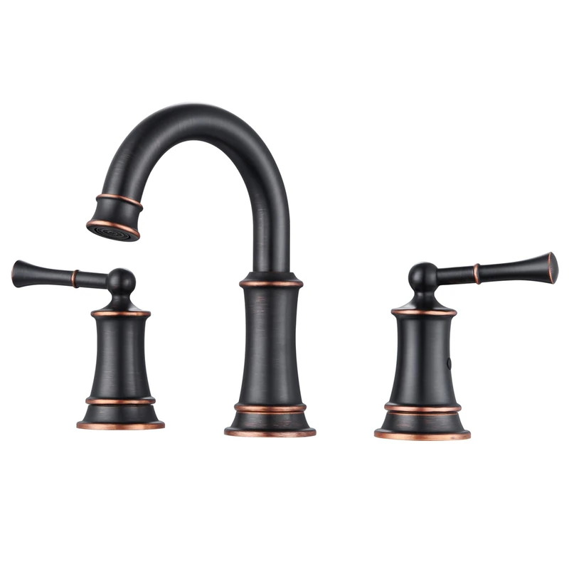 Hangoro Widely Used Bathroom Faucet Bronze 2 Handle Bathroom Sink Taps Rough Valve and Pop Up Drain Included Toilet Bathroom (L2304-ORB)