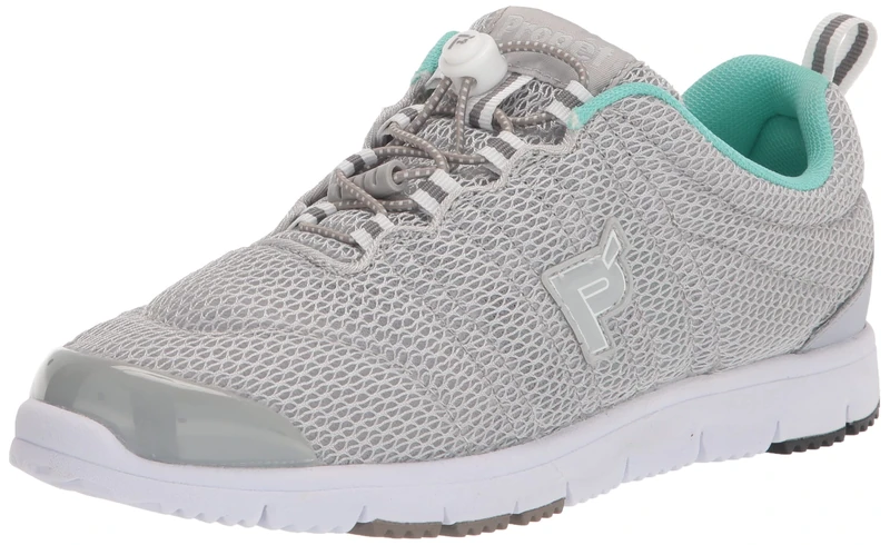 Propet Women's TravelWalker II Shoe, Grey/Mint, 8 UK