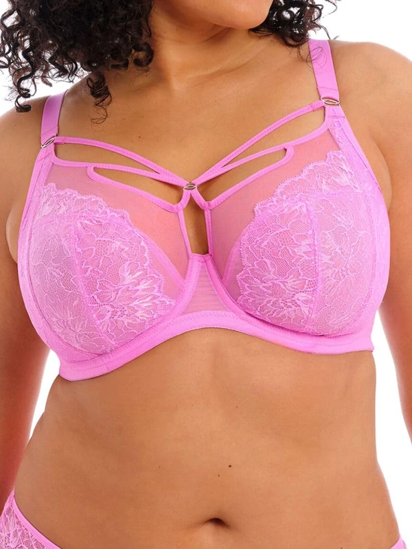 Elomi Women's Brianna Strappy Underwire Plunge Bra, Pink, 36F
