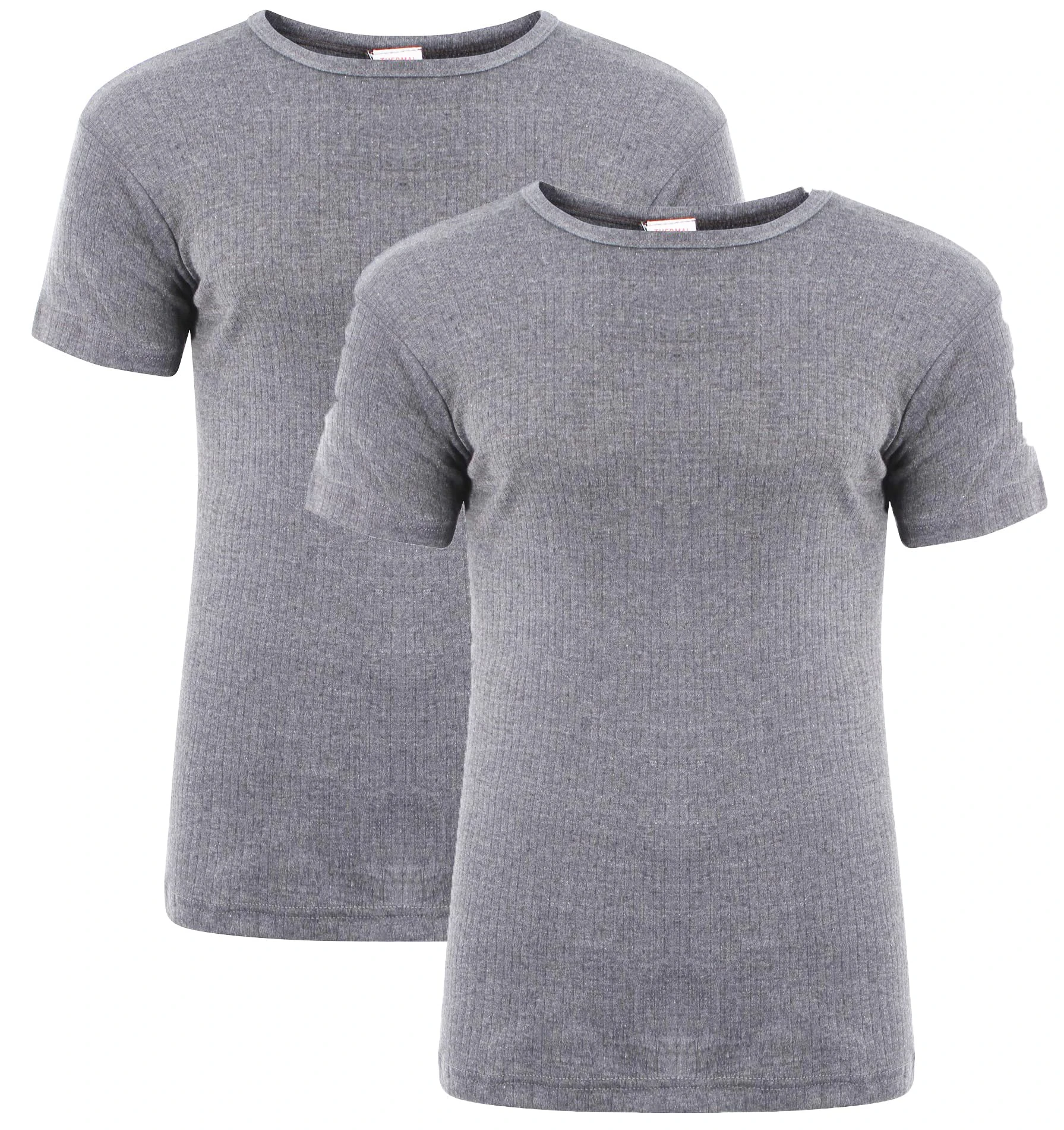 Heatwave® Pack Of 2 Men's Thermal T Shirt, Warm Underwear Baselayer, S M L XL XXL Thermals (Grey, L)