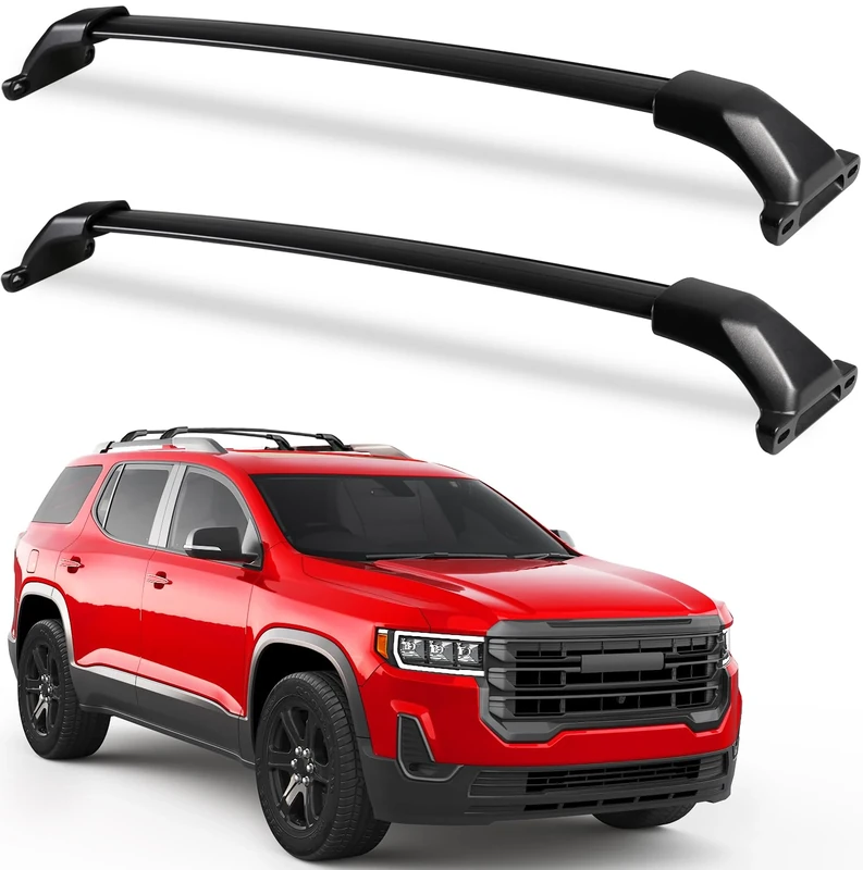 Heavy Duty 220lbs Cross Bars Roof Racks Compatible with GMC Acadia 2017 2018 2019 2020 2021 2022, Aluminum Roof Rails Crossbars Luggage Cargo Carrier Rooftop Car SUV Accessories