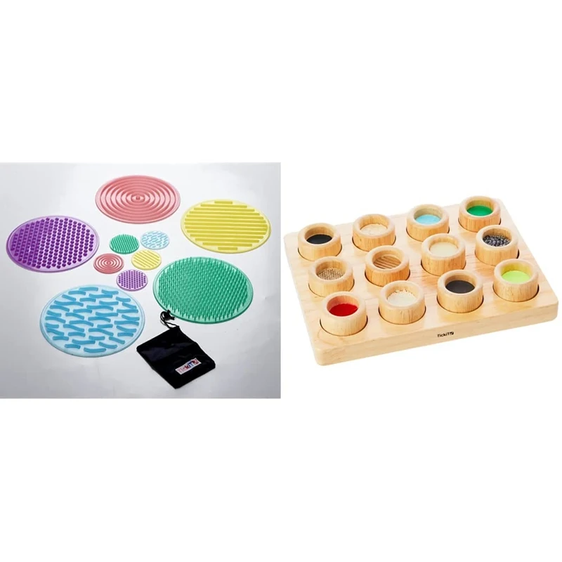 TickiT 54517 SiliShapes Sensory Circle Set & 72101 Touch and Match Board