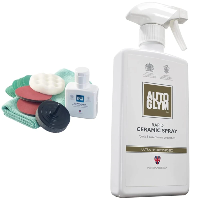 Autoglym Headlight Restoration Complete Kit & Rapid Ceramic Spray, 500ml