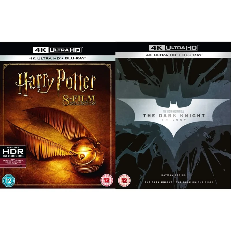Harry Potter: The Complete 8-film Collection [4K Ultra-HD] [2001] [Blu-ray] [2011] & The Dark Knight Trilogy [Batman] [4K Ultra-HD] [2012] [Blu-ray] [2017]