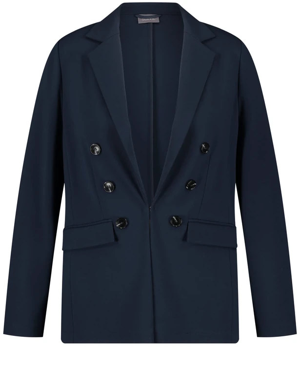 Samoon Women's 230012-21107 Blazer Long Sleeve, Mood Blue, 16