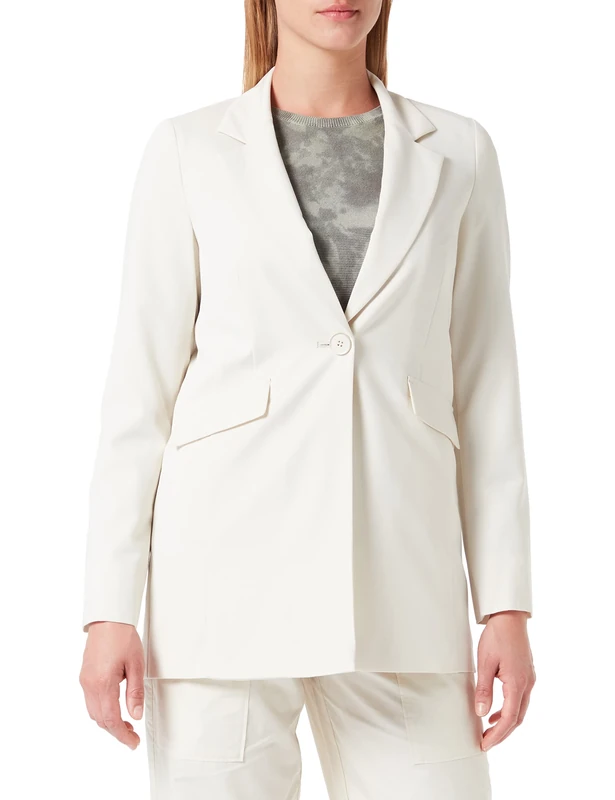 Taifun Women's 330309-11060 Long Sleeve Blazer, Light Cream, 16