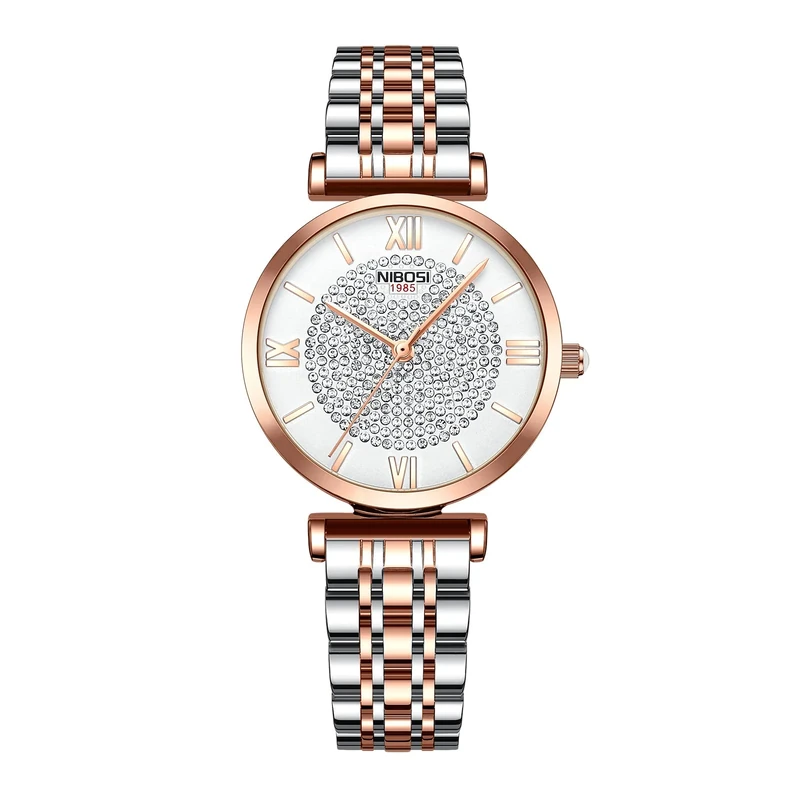 NIBOSI Rose Gold Women's Quartz Watch - Waterproof Stainless Steel