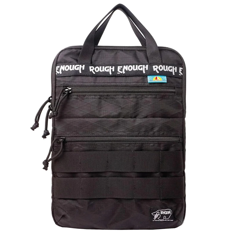 RGH Rough Enough Tactical Laptop Bag 14 Inch Laptop Sleeve Case for Men Outdoor Travel Adventure with Laptop Compartments Handle Luggage Strap System, Black, 14 inch laptop