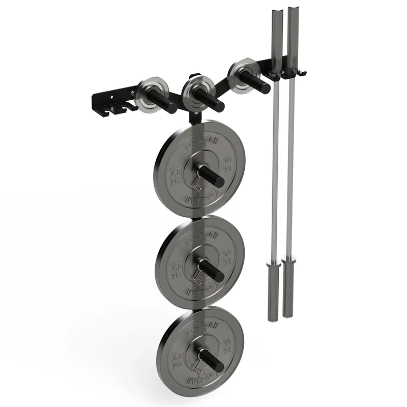 Yes4All 6 Pegs & 4 Barbell Storage Racks Load Up To 1190 LBS - Weight Plate Tree & Barbell Holder