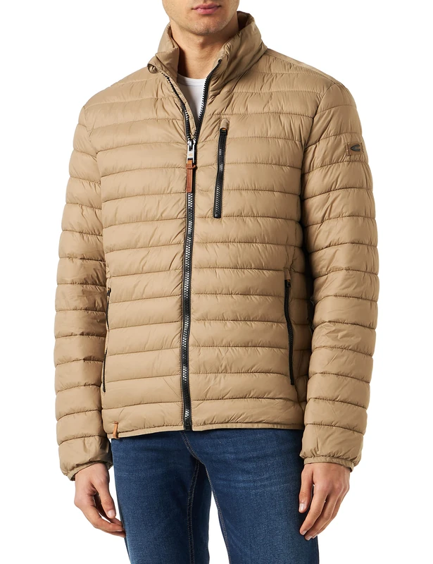 camel active Men's Lightweight Quilted Jacket Without Hood Blouson, Beige, 30