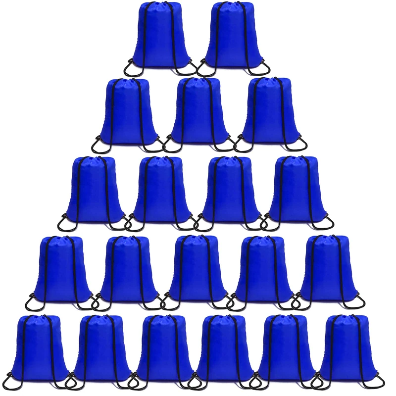 drawstring backpack 100 PCS, Royal Blue-100pack, Royal Blue-100Pack, Drawstring Bags - Image 1