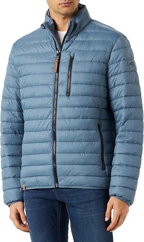 camel active Men's Lightweight Quilted Jacket Without Hood Blouson, mid-Blue, 106 cm