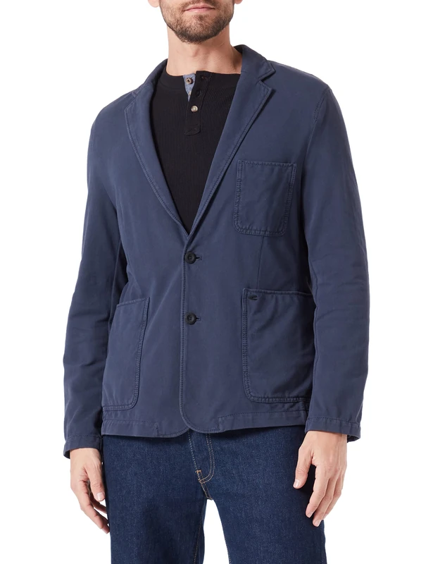 camel active Men's Cotton Jacket with 4-Way Stretch Suit-Dress Set, darkblue, 50S