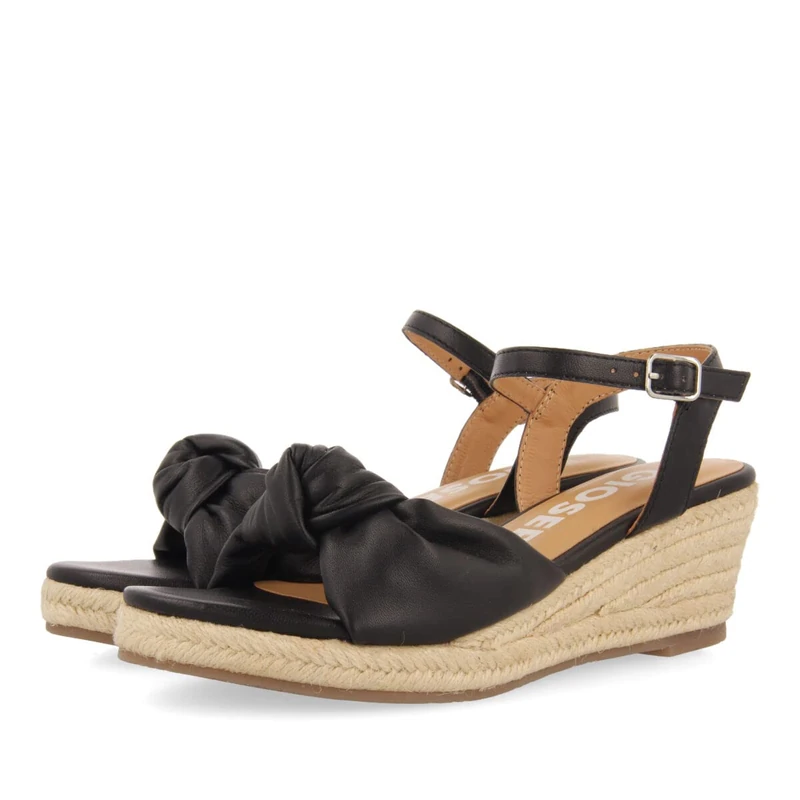 GIOSEPPO Women's Gamboa Wedge Sandal, Black/White, 4 UK