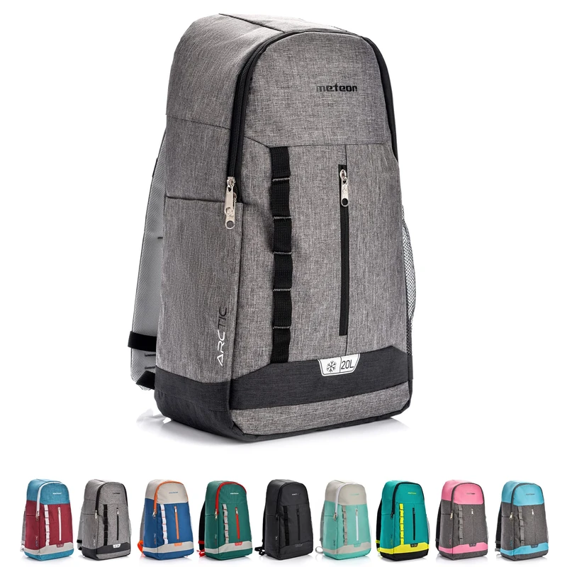 meteor 10 and 20 L Cool Backpack Cooler Bag Insulated Backpack Lunch Backpack Cool Box Picnic Backpack Ice Camping Bag Picnic Bag Outdoor Travel Bag (10 L, Sea/Green)
