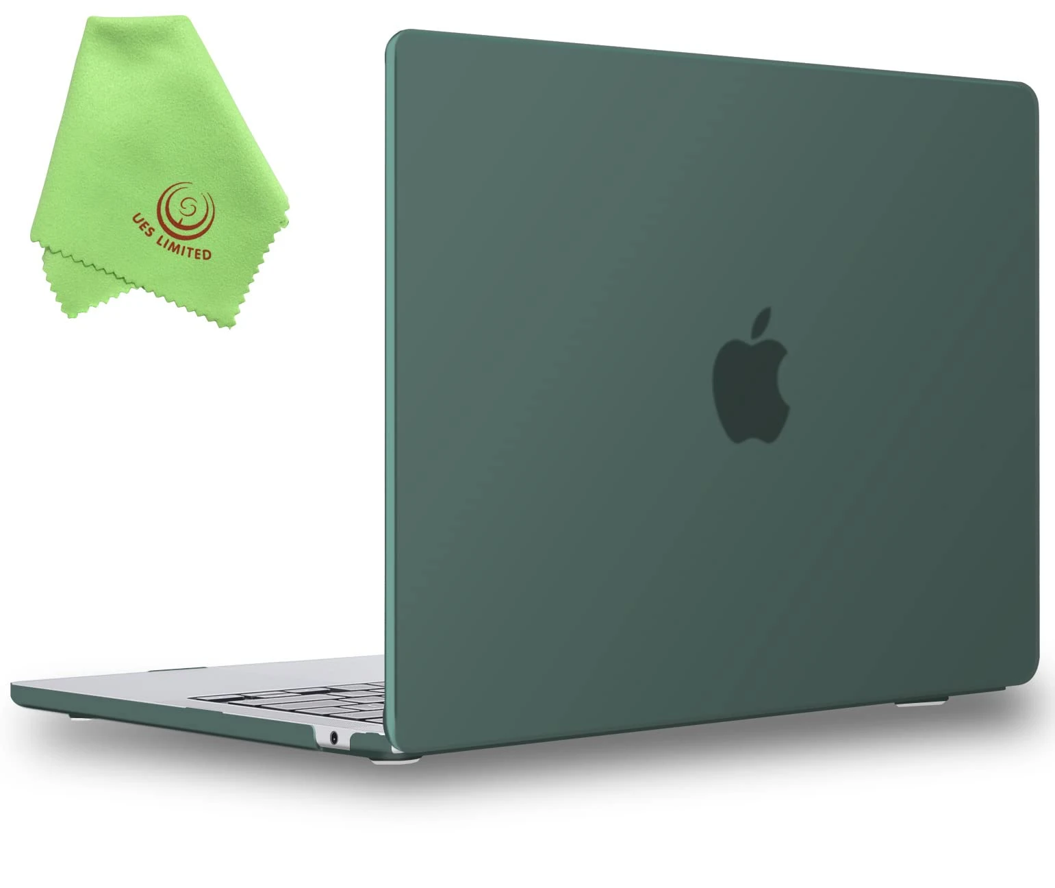 UESWILL Compatible with MacBook Air 13 inch M4 M3 M2 Case 2022-2025 Model A3240 A3113 A2681 with 13.6" Liquid Retina Display Touch ID, Matte Hard Shell Case Cover + Microfiber Cloth, Midnight Green