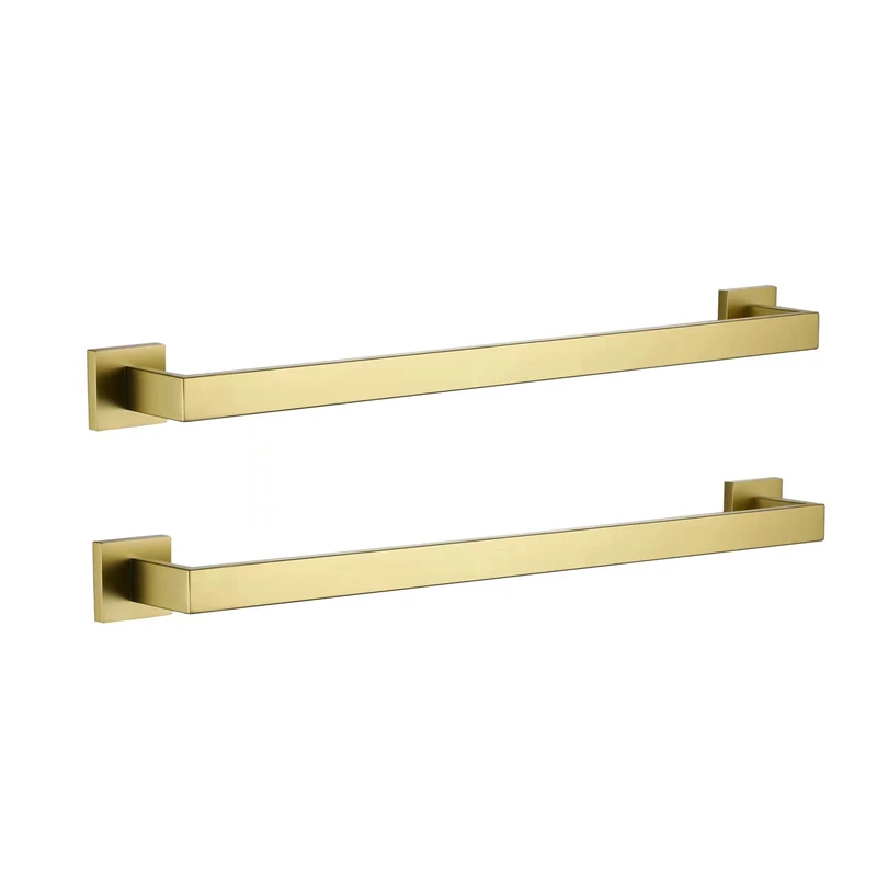 2-Pieces Brushed Gold Bathroom Towel Bars LANC 23.6-Inch Bath Double Towel Racks Kitchen Hand Towel Holders Stainless Steel Wall Mount Towel Hanger Rods,A8804-6BG - Image 1