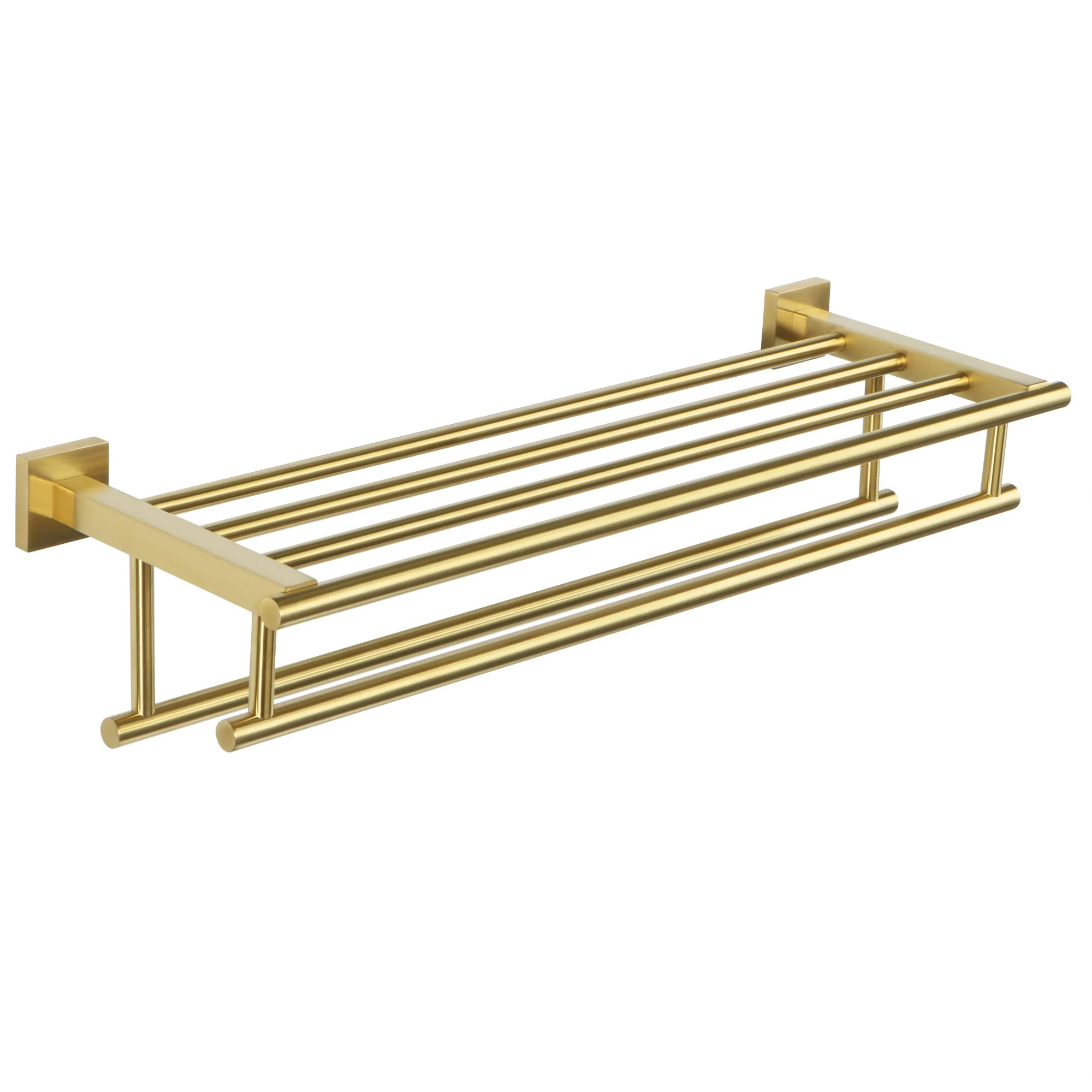 Sayayo Towel Rail Wall Mounted Bathroom Towel Shelf 24-Inch Towel Holder, SUS304 Stainless Steel Brushed Gold Towel Rack, EGZ8000-G
