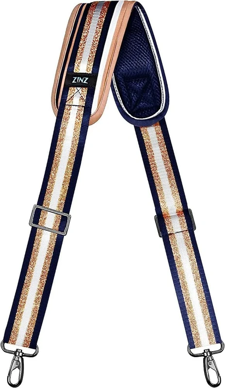 ZINZ Shoulder Strap Replacement Padded Adjustable for Tote Bags - Blue Gold