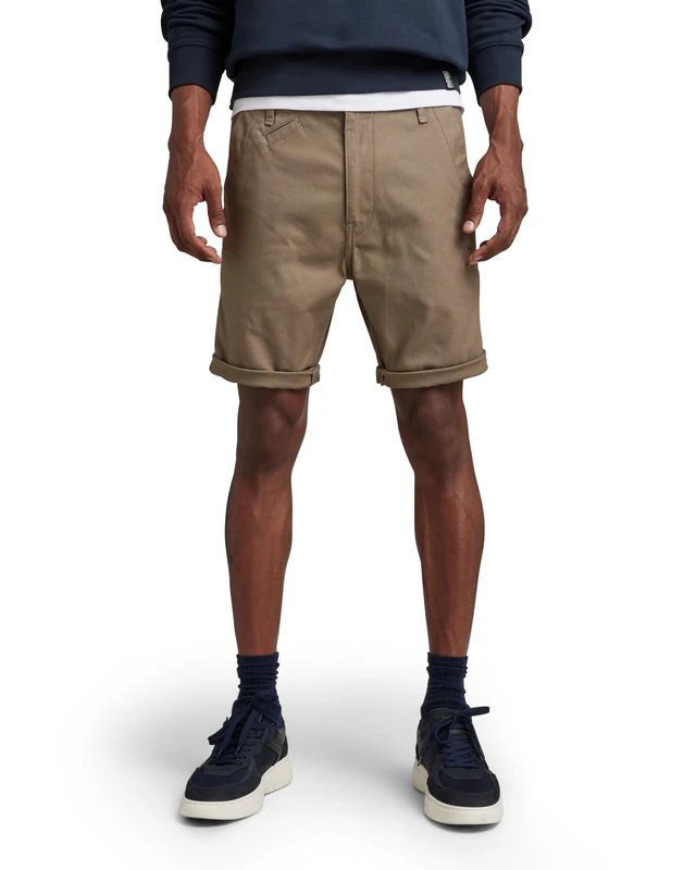 G-Star Men's Bronson 2.0 Slim Chino Shorts, Brown (turf D21040-D305-273), 28