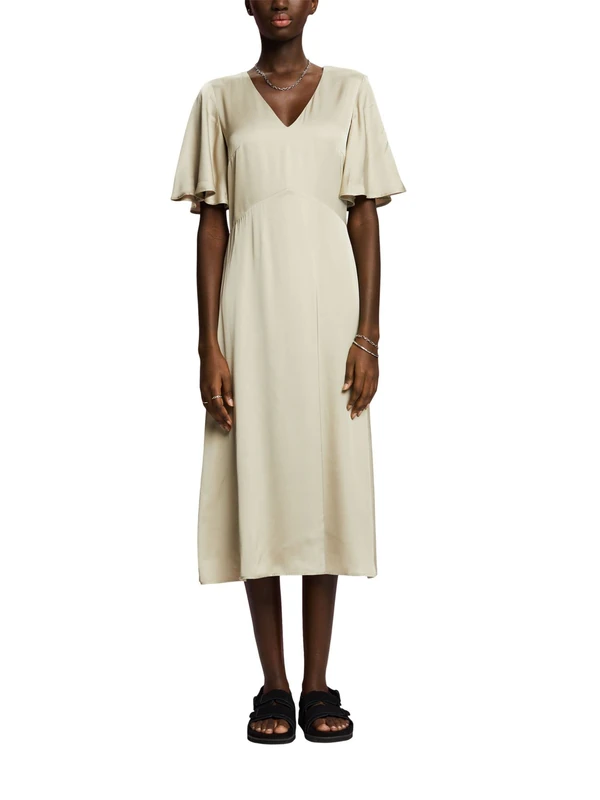 ESPRIT Women's 033eo1e324 Dress, 335/Dusty Green, 10