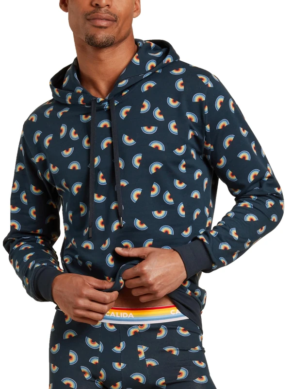 CALIDA Men's Love Sweater, Opaque, Blue Night, 40
