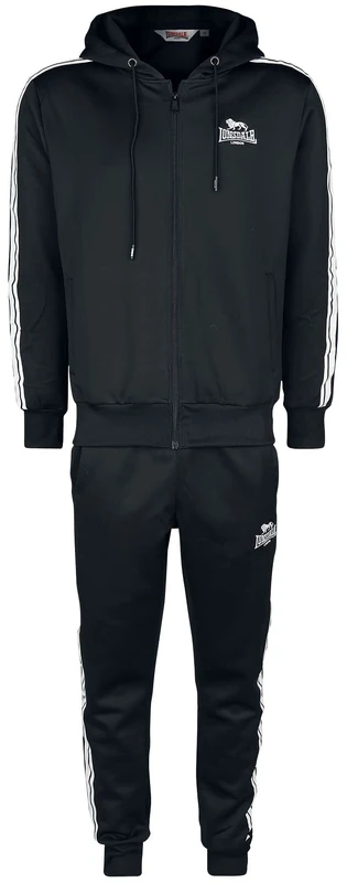 Lonsdale Men's Weetwood Tracksuit, black/white, L