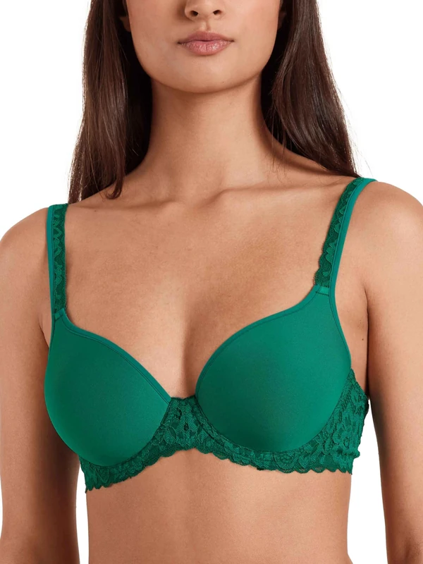 Calida Women's Natural Comfort Lace Bra, Nevada Green, 75E