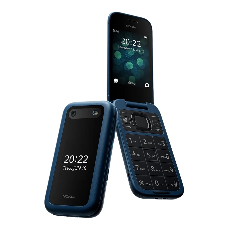 Nokia 2660 Flip Feature Phone with 2.8" display, 4G Connectivity, Hearing Aid Compatibility (HAC), built-in camera, MP3 player, wireless FM radio and classic games (Dual SIM), Blue