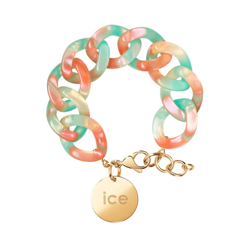ICE Jewellery - Chain Bracelet - Turquoise nude - Chunky Chain Bracelet for Women with a Gold Medal (020997) - Image 1