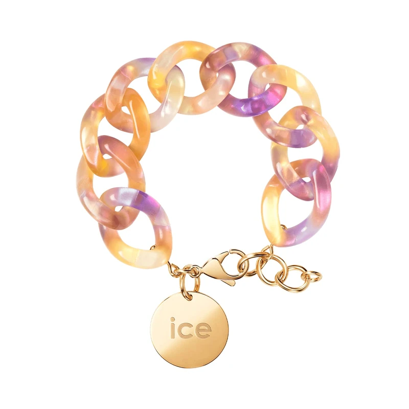ICE Jewellery - Chain Bracelet - Purple lime - Chunky Chain Bracelet for Women with a Gold Medal (020998)