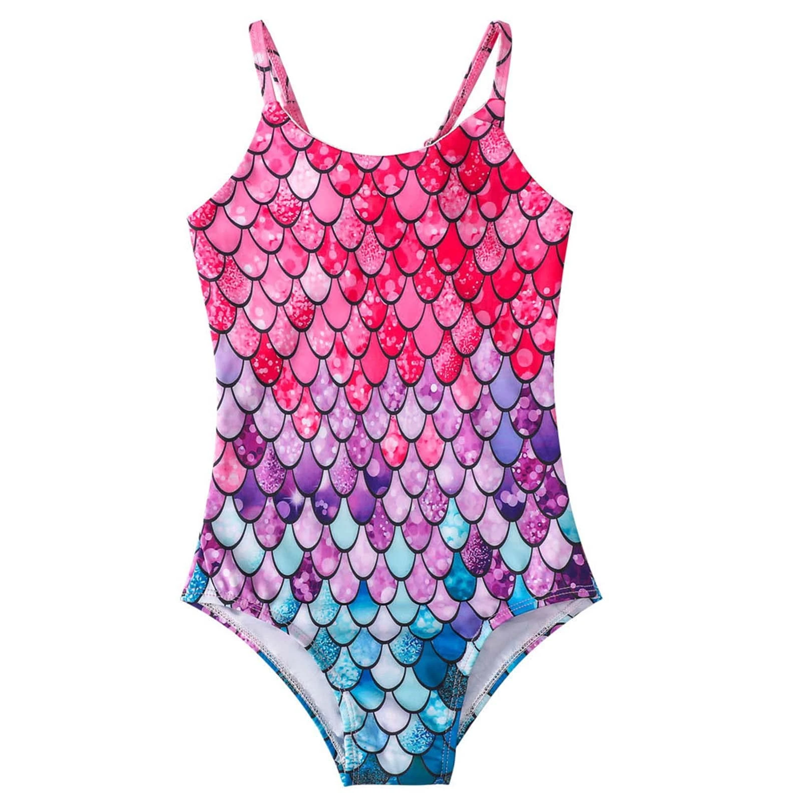 Xumplo Girls Swimming Costume One Piece Swimsuit Kids Bathing Suit Mermaid Swimwear Age 6-7 Years