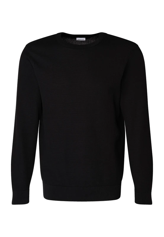 Seidensticker Men's Regular Fit Crew Neck Pullover Sweater, Black, XL, Black, XL