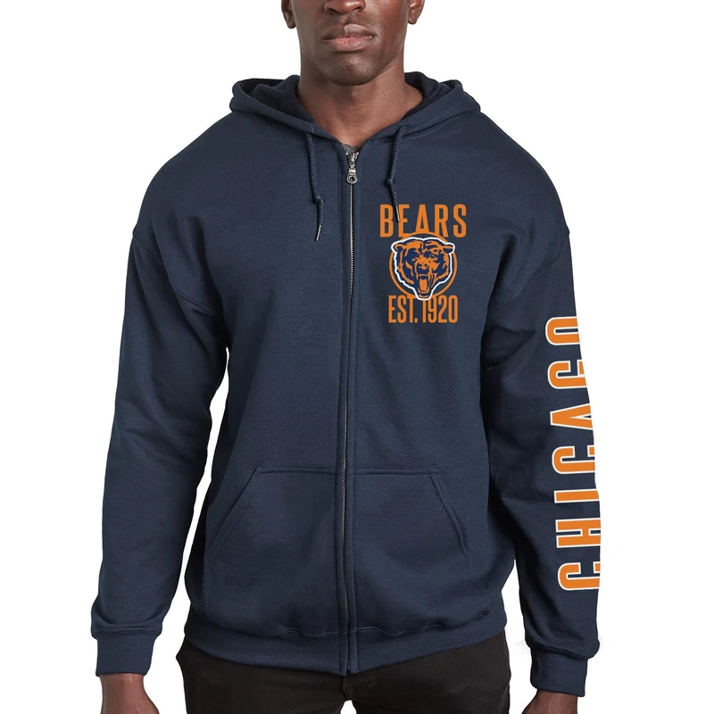 Junk Food Clothing x NFL - MVP Zip Hoodie - Full Zip Adult Unizex Hooded Fleece Sweatshirt - Zip Up Hoodie for Men and Women