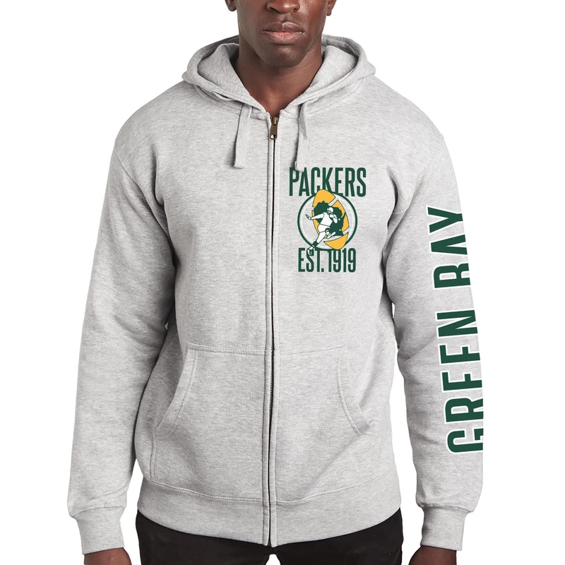 Junk Food Clothing x NFL - MVP Zip Hoodie - Full Zip Adult Unizex Hooded Fleece Sweatshirt - Zip Up Hoodie for Men and Women