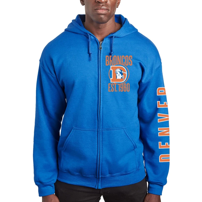 Junk Food Clothing x NFL - MVP Zip Hoodie - Full Zip Adult Unizex Hooded Fleece Sweatshirt - Zip Up Hoodie for Men and Women