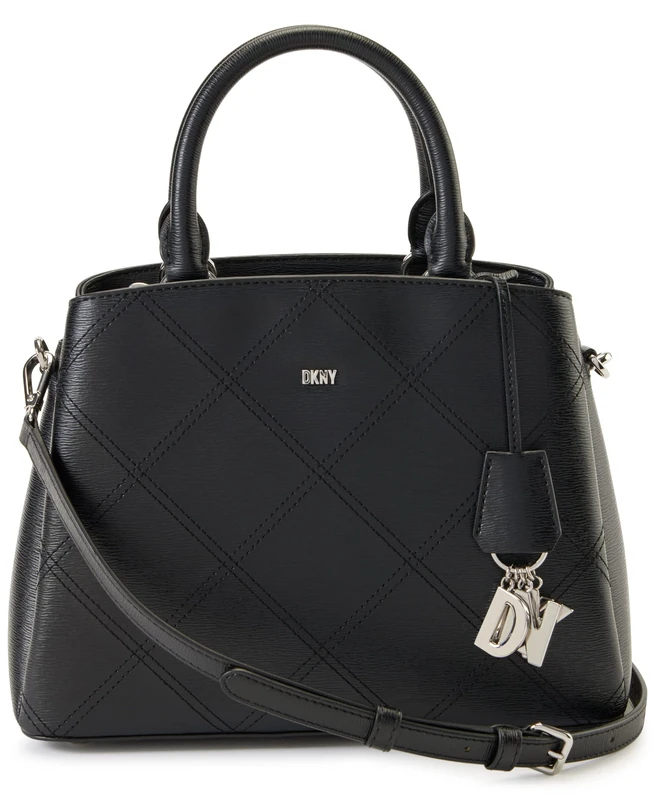 DKNY Women's R22dd327-bsv-medium Satchel, Black/Silver