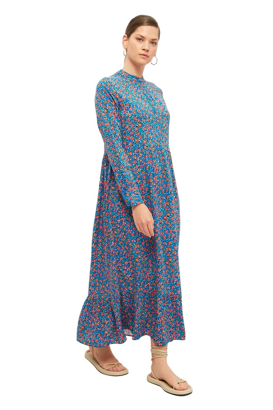 Trendyol Women Modest Maxi Skater Regular Woven Modest Dresses Blue - Image 1
