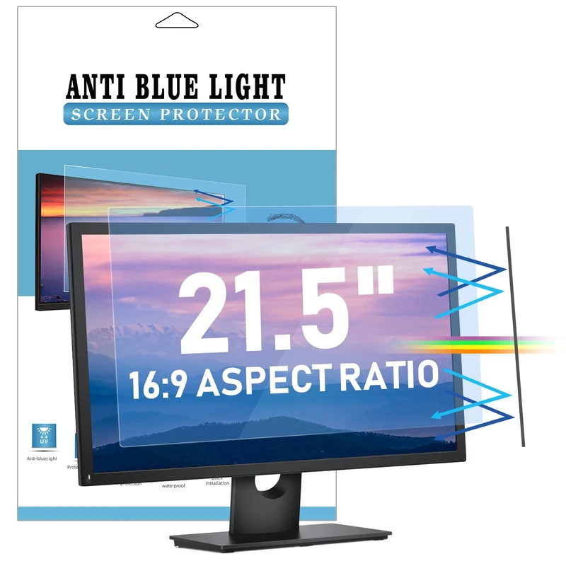 LAMA 21.5 Inch Blue Light Blocking Screen Protector, Universal Computer Monitor Screen Filter (WxH:18.74"*10.55"), Anti Blue Light, Anti Glare, Anti-UV, Eye Protection, Reduce Eye Strain(21.5" 16:9)