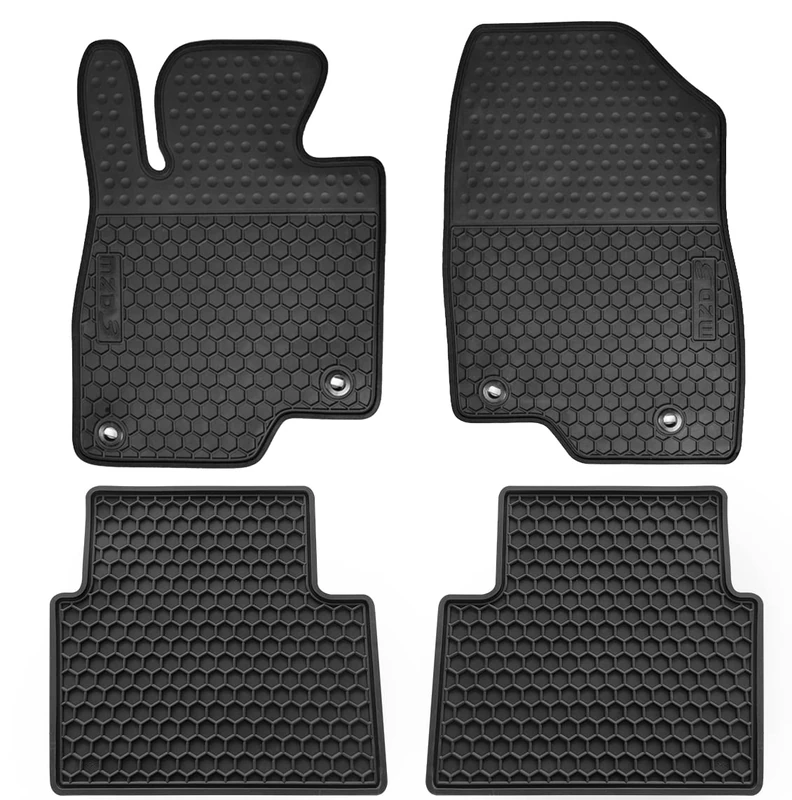 Megiteller Car Floor Mats Custom Fit for Mazda 3 2014 2015 2016 2017 2018 Odorless Washable Heavy Duty Rubber (All Weather) Floor Liners Front and Rear Set Black