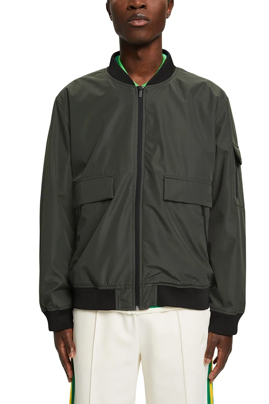 ESPRIT Men's 013eo2g301 Jacket, Dark Khaki, S