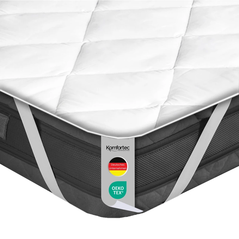 Komfortec Soft Mattress Protector 200 x 200 cm, Breathable and Soft Mattress Protector Cover, Oeko-Tex Certified, Comfortable and Durable