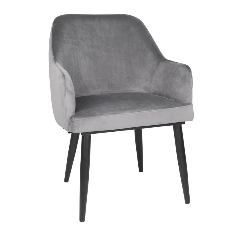 Bolero Dining Chairs Grey Velvet Effect (2 Pack) FX071