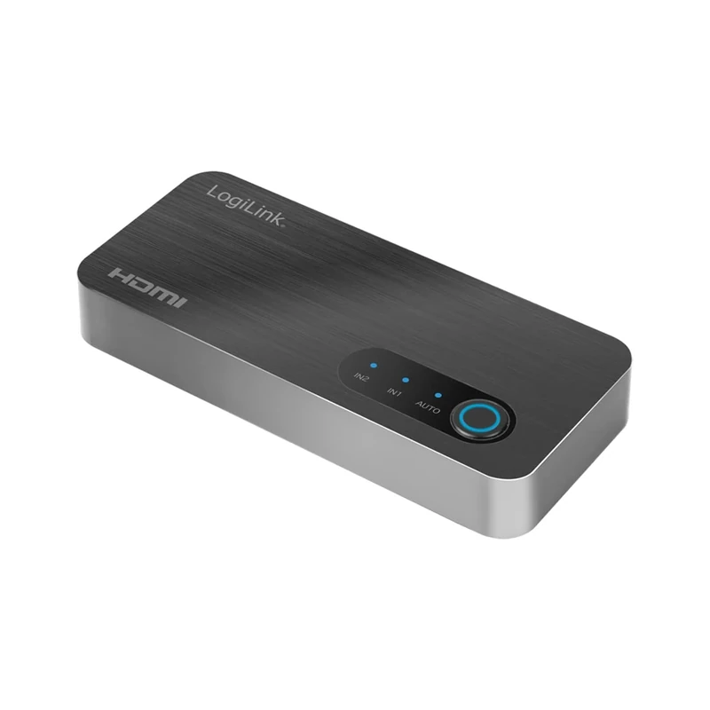 LogiLink HD0058 - HDMI Switch 2x1 Port (2x Sources & 1x Output), 8K/60 Hz, HDCP, HDR, VRR, CEC